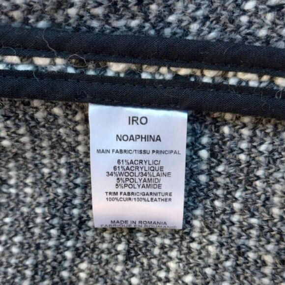 𝅺IRO Noaphina Tweed Leather Trim Coat - Picture 8 of 9